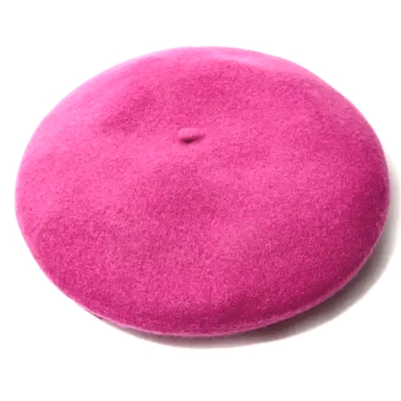 Lele Sadoughi Accessories - Lele Sadoughi Wool Felt Beret Dahlia Hot Pink Fuschia NWT